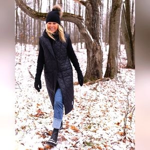 Quilted Long Vest Buttcoat Canadian Brand BNWT Size XL